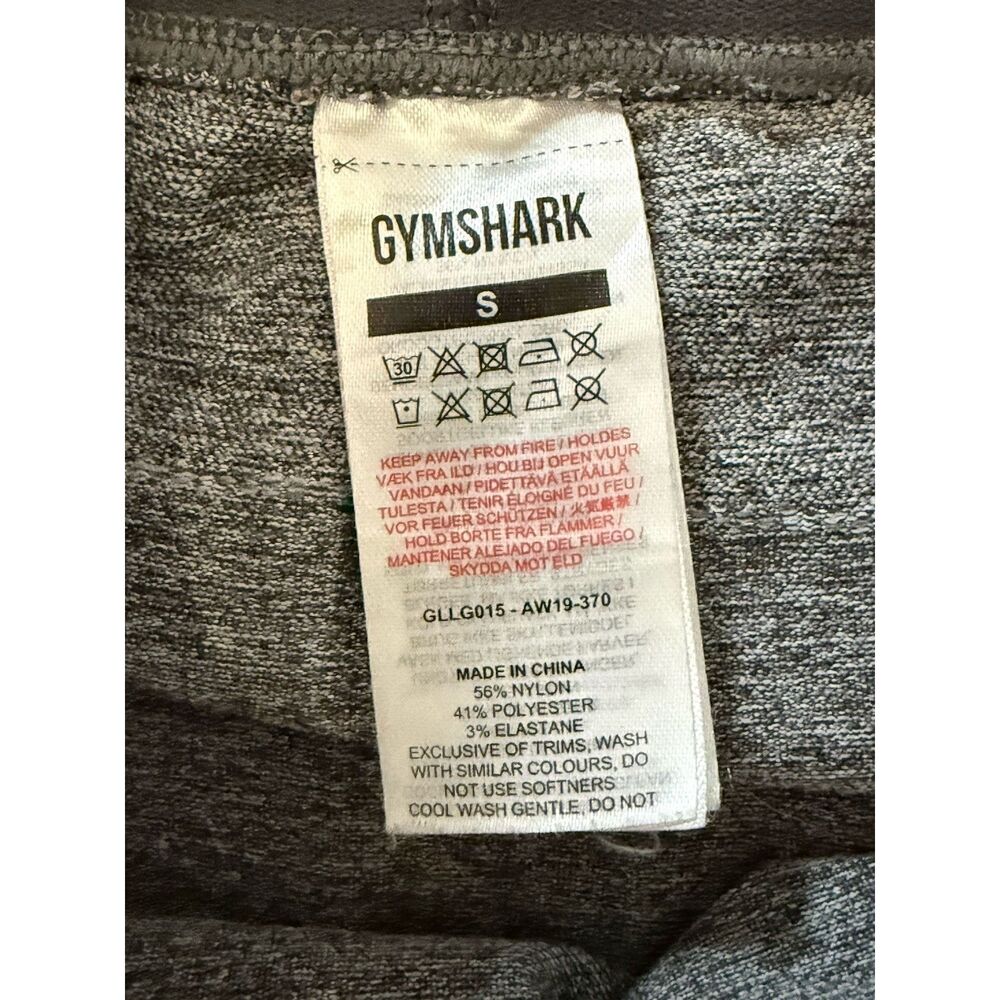 Gymshark Flex Leggings Gray Teal Waistband Stretch Knit Shaping Athletic Gym Sm - Picture 11 of 14